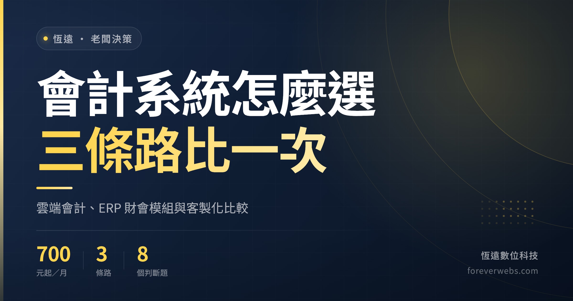 會計系統怎麼選封面：比較雲端會計軟體、ERP 財會模組與客製化三條路