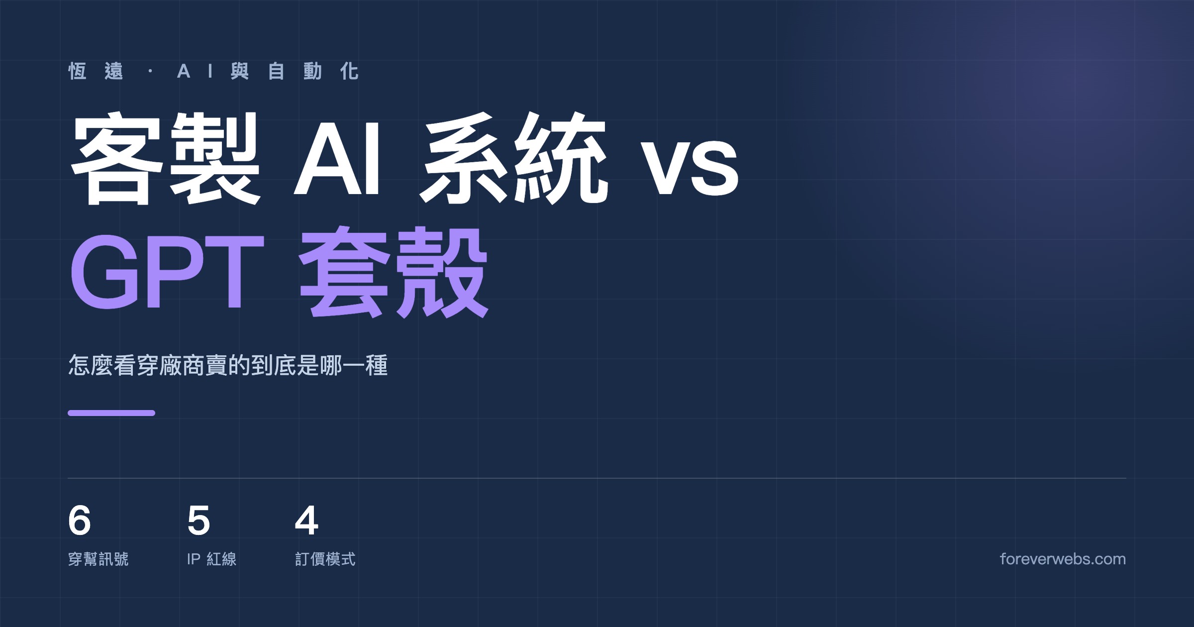 客製化 AI 系統 vs GPT 套殼完整判斷框架：6 個廠商穿幫訊號、5 條合約 IP 紅線、4 種訂價模式辨識 封面圖