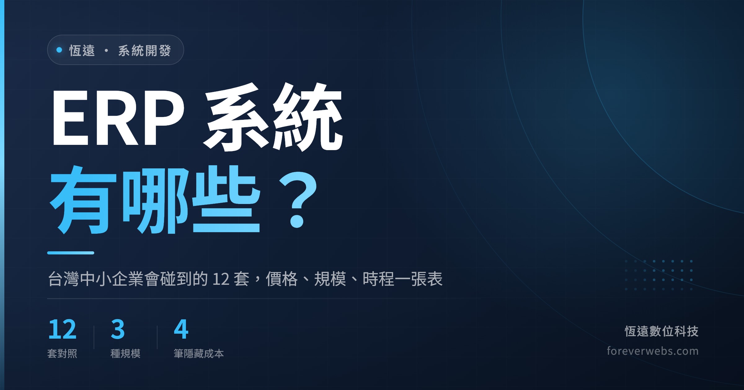封面圖：ERP 系統有哪些，台灣 12 套完整對照