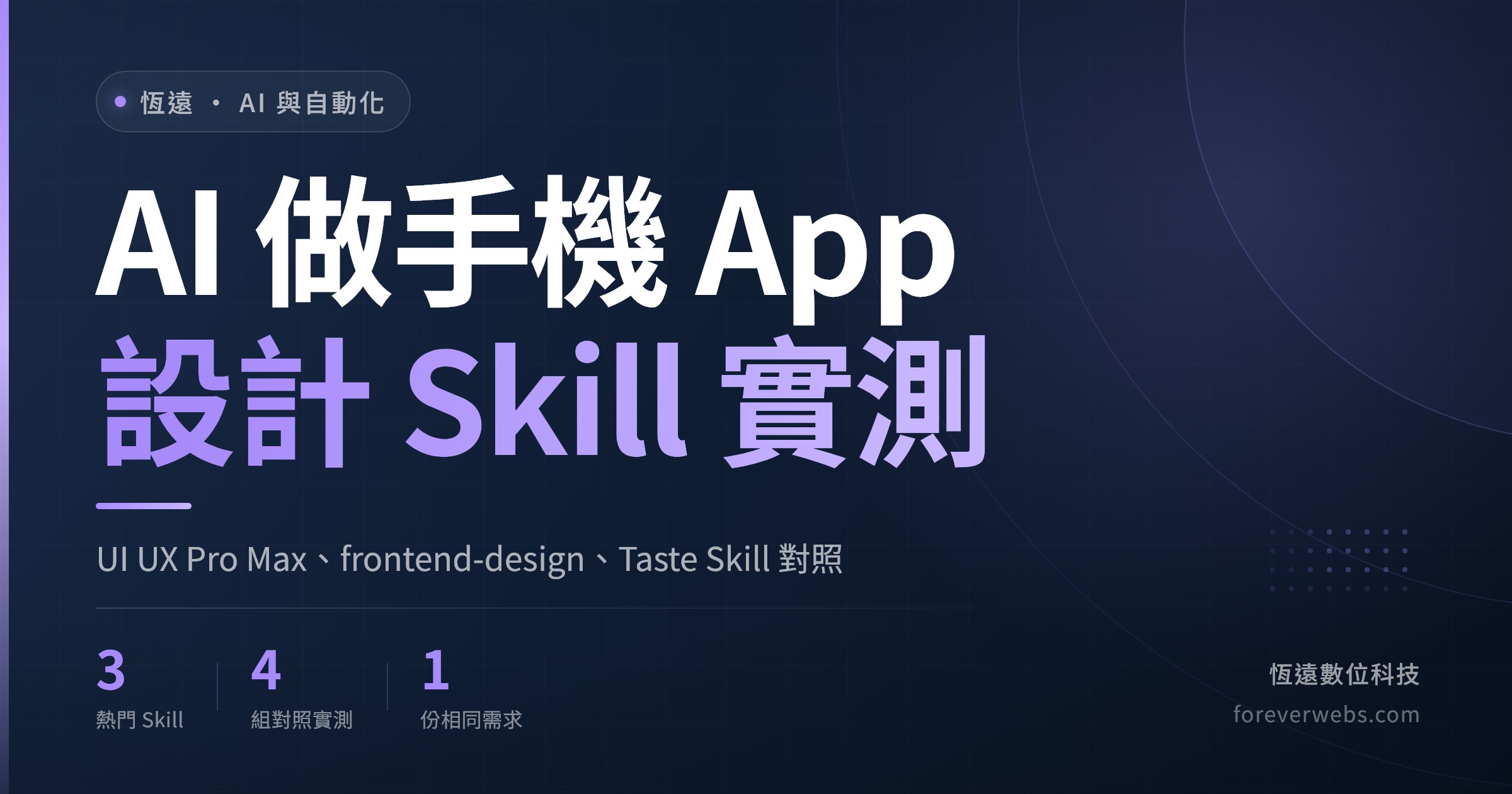 UI UX Pro Max、frontend-design、Taste Skill 手機 App 設計 Skill 實測文章封面