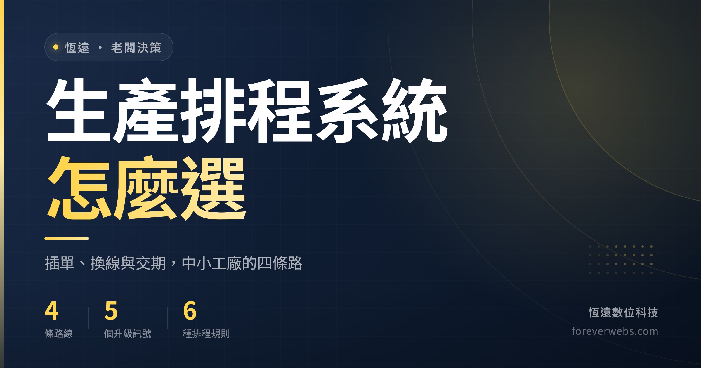 生產排程系統怎麼選文章封面：白板與 Excel、ERP 排程模組、APS 到客製化，中小工廠插單、換線與交期怎麼排