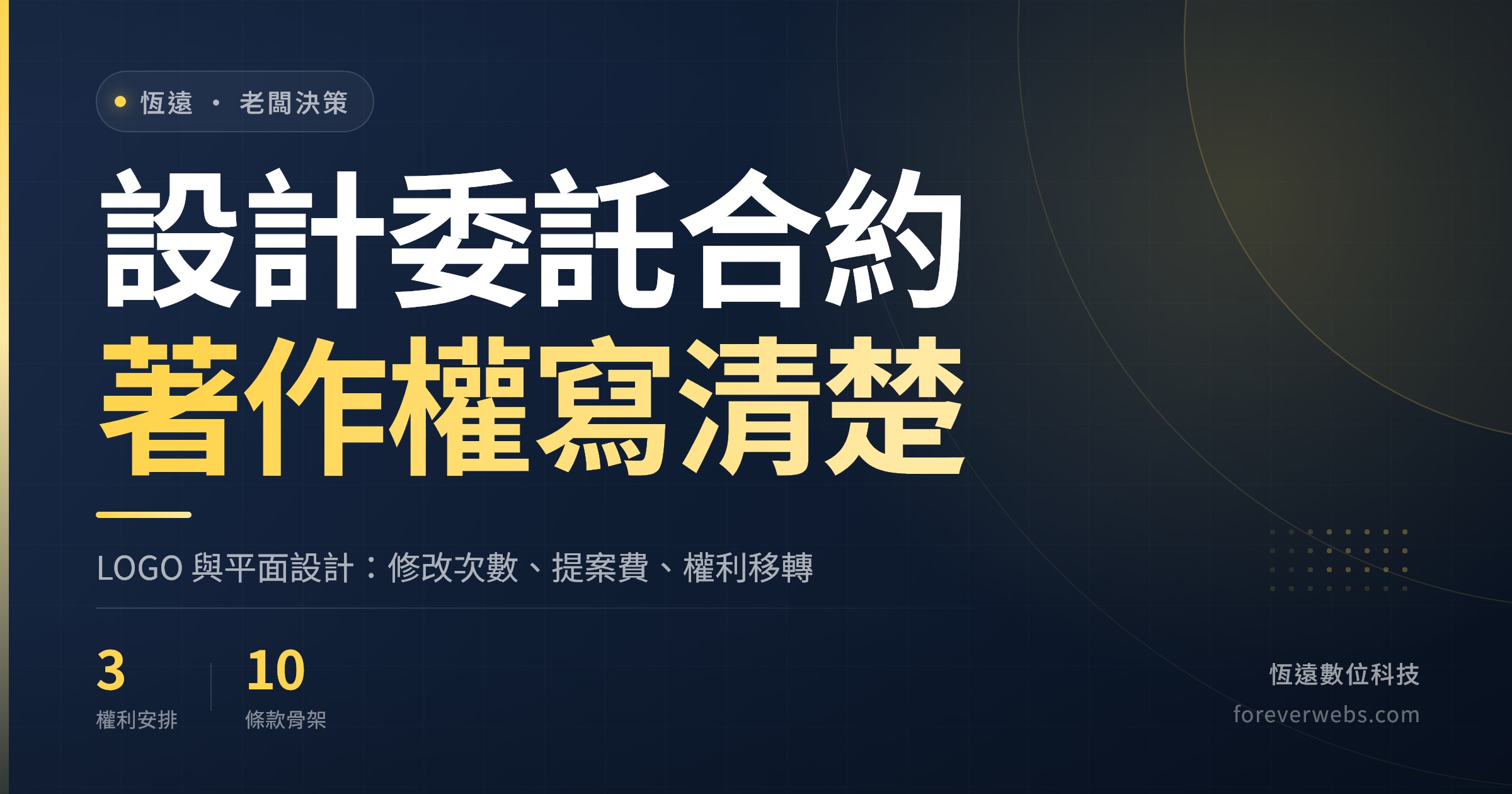 設計委託合約範本封面:LOGO 與平面設計的著作權歸屬與修改次數