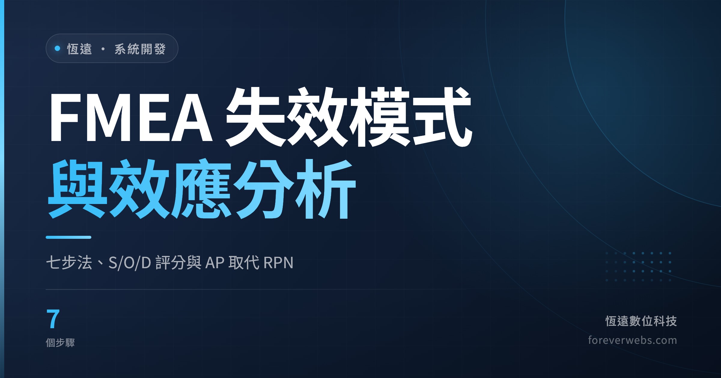 FMEA 失效模式與效應分析七步法與 AP 行動優先級評估(恆遠數位科技文章封面)