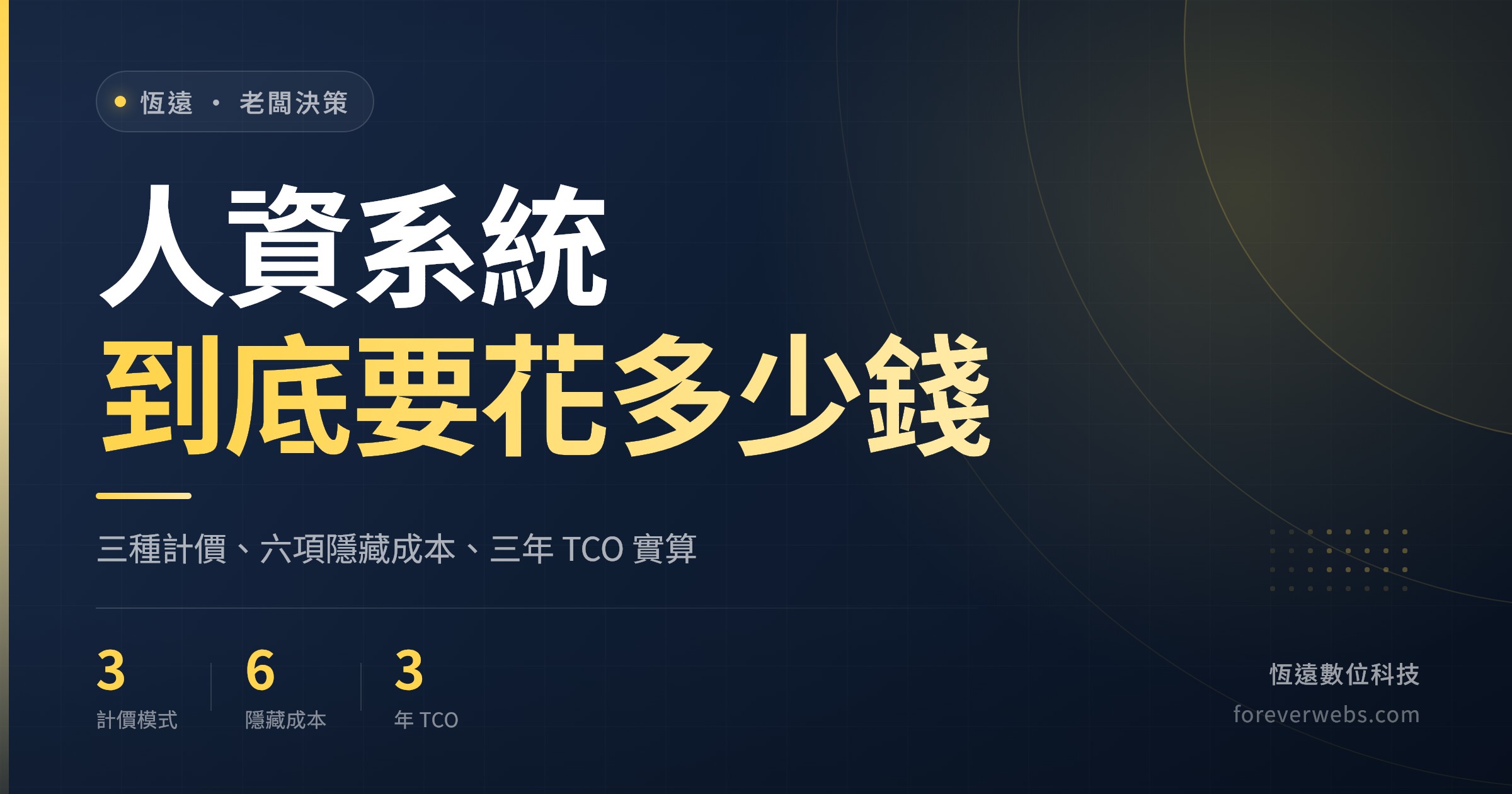 人資系統價格三種計價模式與三年 TCO 試算的文章封面
