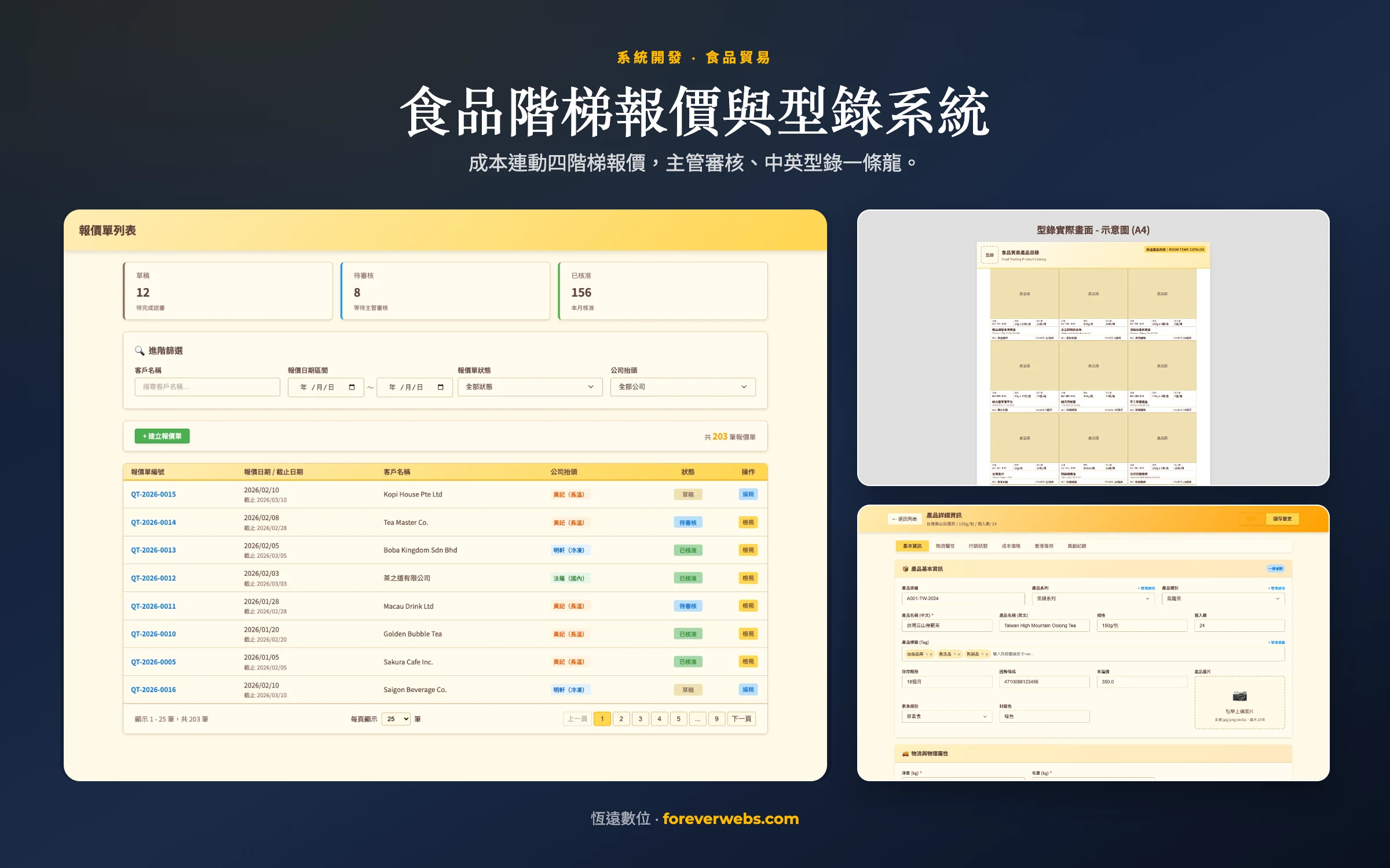 食品階梯報價與型錄系統