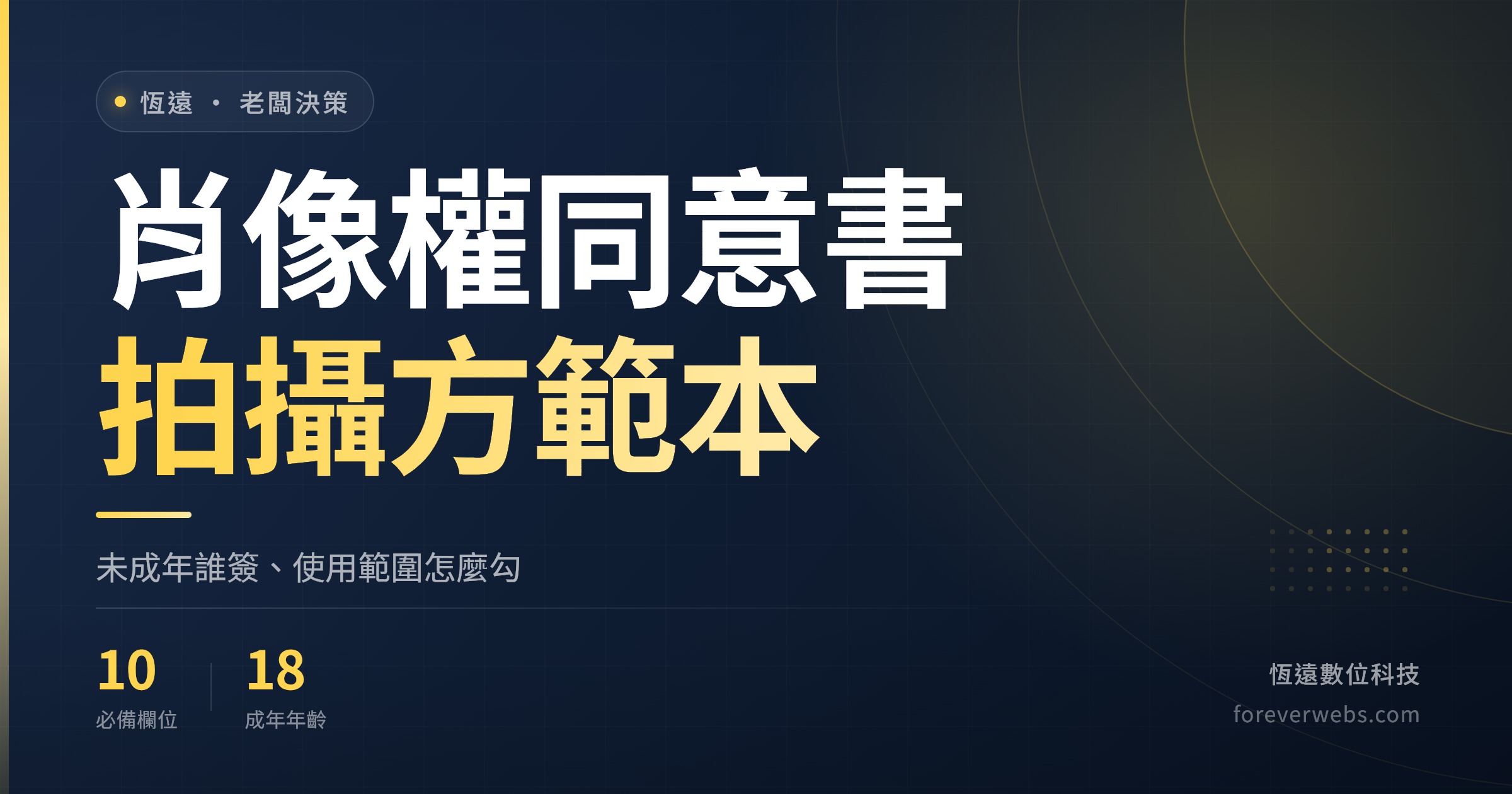 肖像權同意書範本封面:拍攝方 10 個必備欄位與未成年簽署方式
